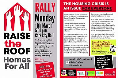 Raise the Roof Rally Cork City Hall 11th March 2019 5.00pm